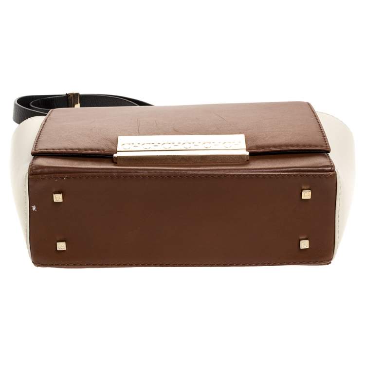 مملوكة مسبقًا Carolina Herrera Bicolor Leather Flap Shoulder Bag