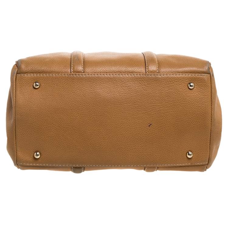 Pre Owned Carolina Herrera Beige Leather Matteo Tote