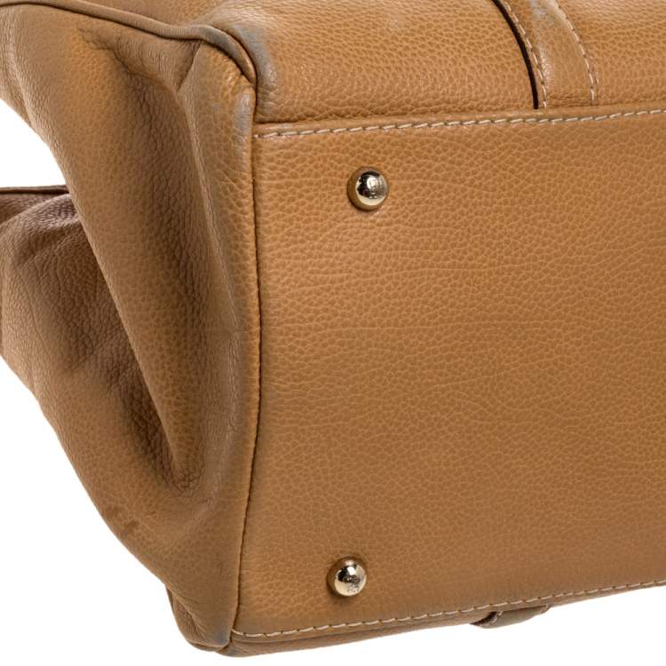 Pre Owned Carolina Herrera Beige Leather Matteo Tote
