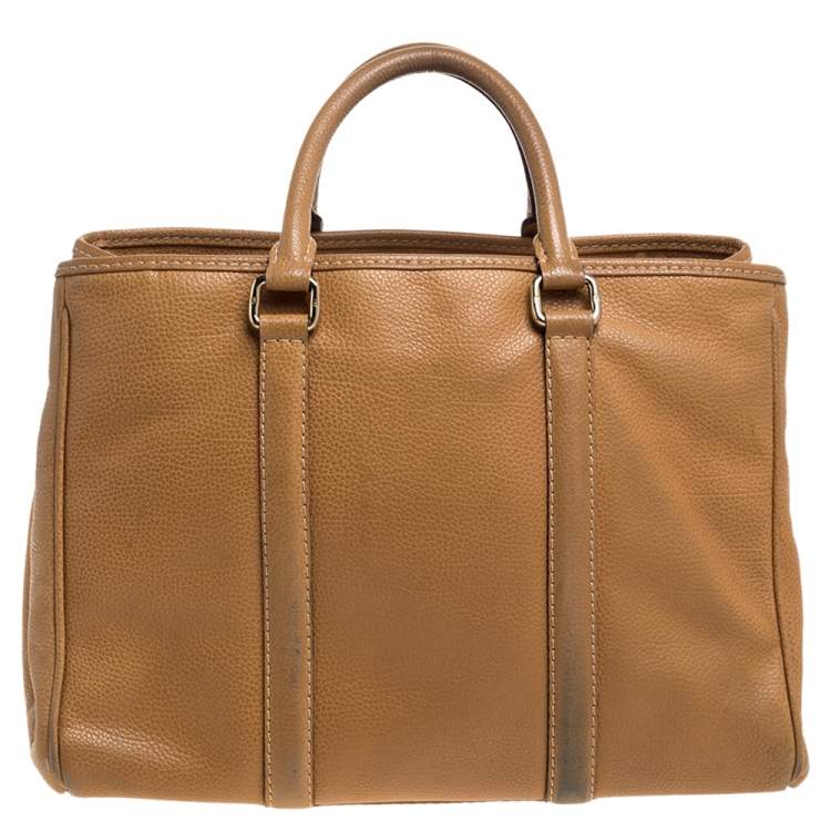 Pre Owned Carolina Herrera Beige Leather Matteo Tote