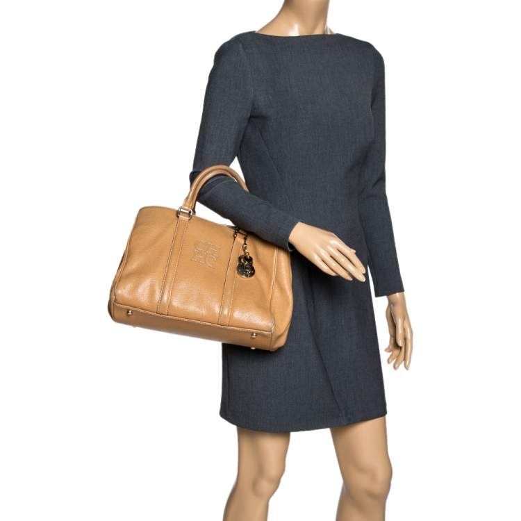Pre Owned Carolina Herrera Beige Leather Matteo Tote