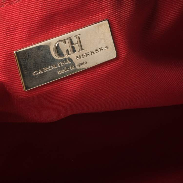 Pre Owned CH Carolina Herrera Black Quilted Leather Shopper Tote