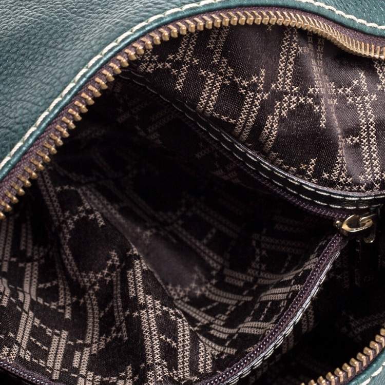 Pre Owned Carolina Herrera Green Monogram Leather Andy Boston Bag