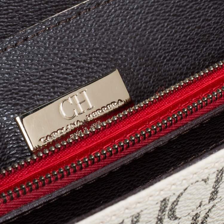 Pre Owned Carolina Herrera Multicolor Monogram Coated Canvas Top Handle Bag