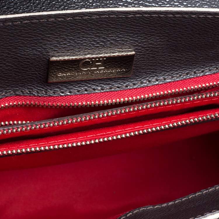 Pre Owned Carolina Herrera Multicolor Monogram Coated Canvas Top Handle Bag