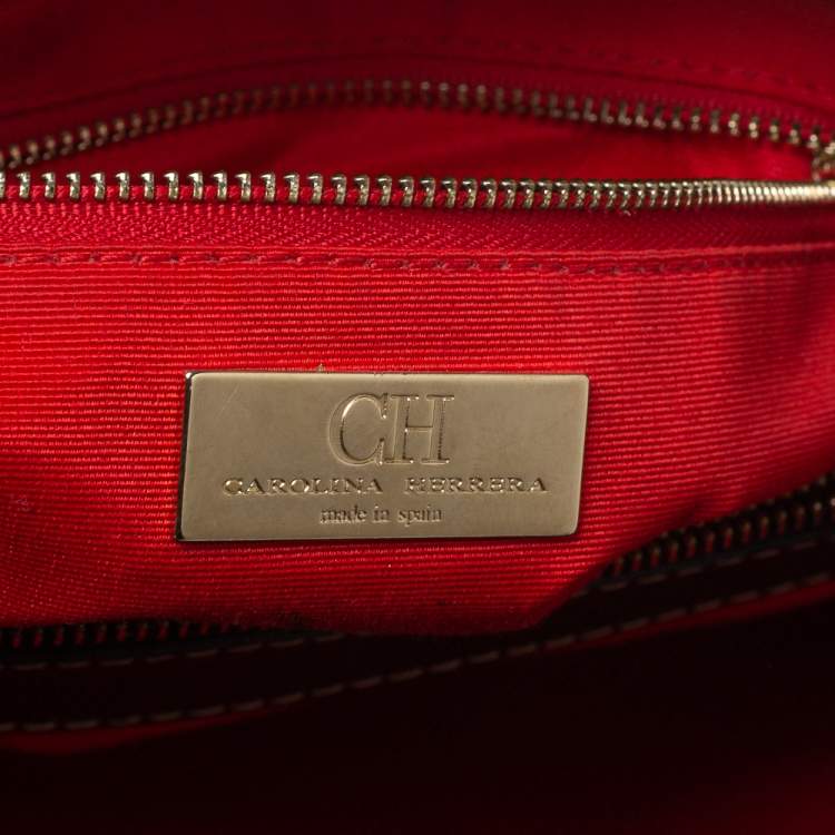 مملوكة مسبقًا Carolina Herrera Black Pebbled Leather Small Matteo Tote