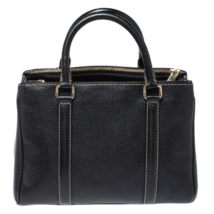 مملوكة مسبقًا Carolina Herrera Black Pebbled Leather Small Matteo Tote