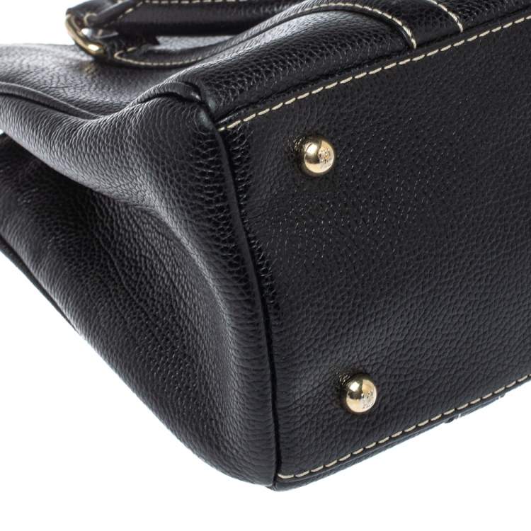 مملوكة مسبقًا Carolina Herrera Black Pebbled Leather Small Matteo Tote