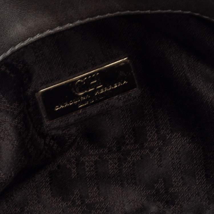 Pre Owned Carolina Herrera Grey Quilted Leather Shoulder Bag