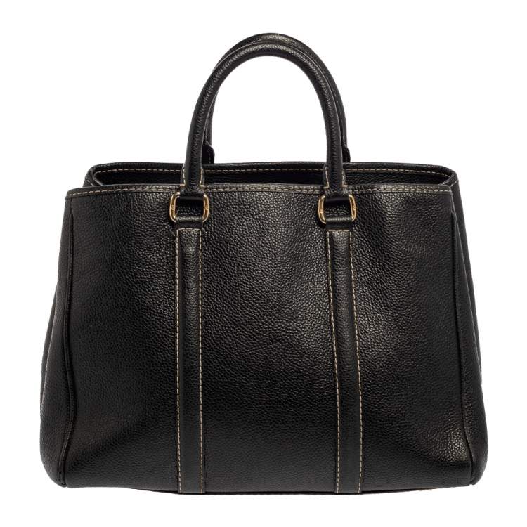 Pre Owned CH Carolina Herrera Black Leather Matteo Tote