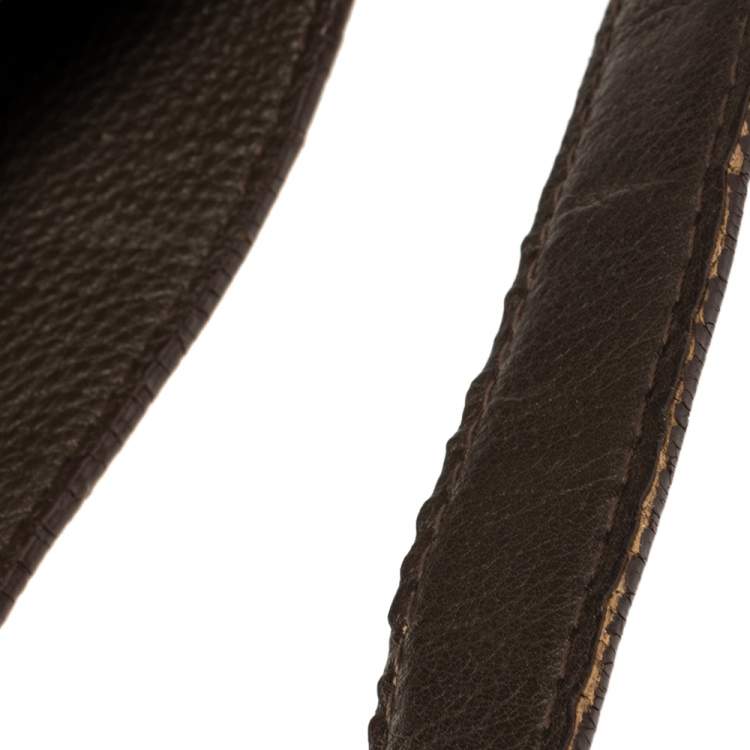 Pre Owned CH Carolina Herrera Two Tone Brown Pebbled Leather Hobo
