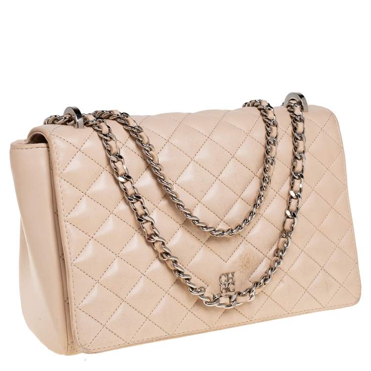 مملوكة مسبقًا Carolina Herrera Beige Quilted Leather Shoulder Bag
