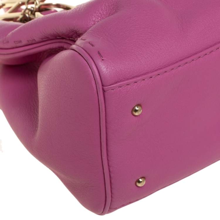 Pre Owned Carolina Herrera Pink Leather Charm Tote