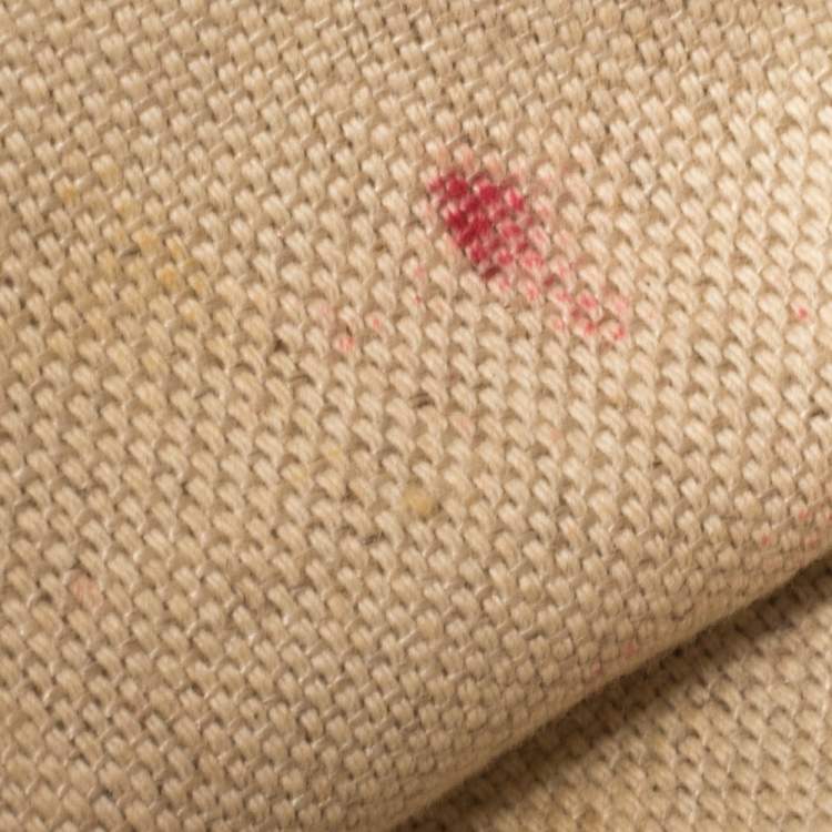 Pre Owned Carolina Herrera Red/Beige Leather and Nubuck Small Satchel