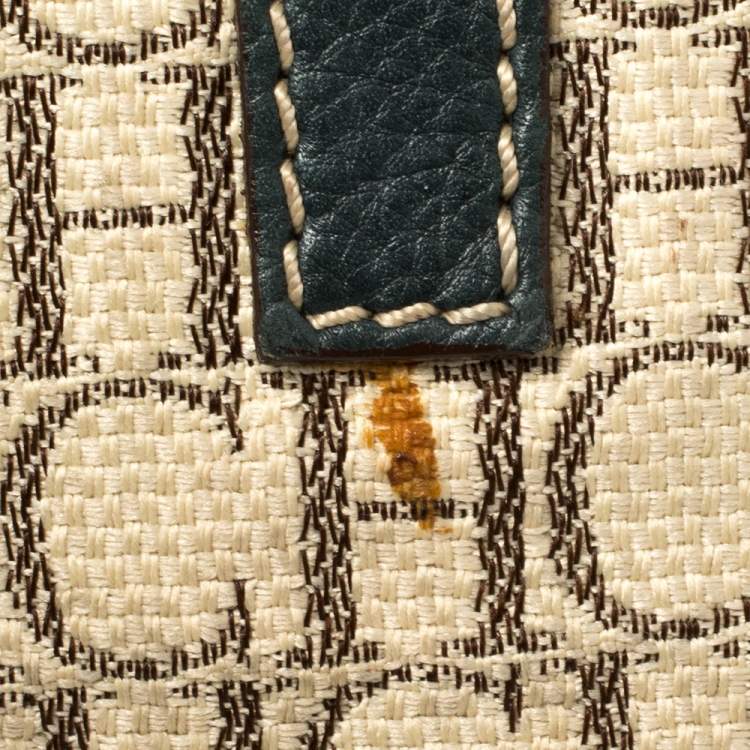 Pre Owned Carolina Herrera Multicolor Canvas and Leather Tote