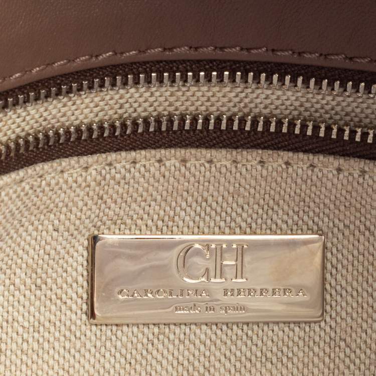 Pre Owned CH Carolina Herrera Old Rose Leather Flap Chain Clutch