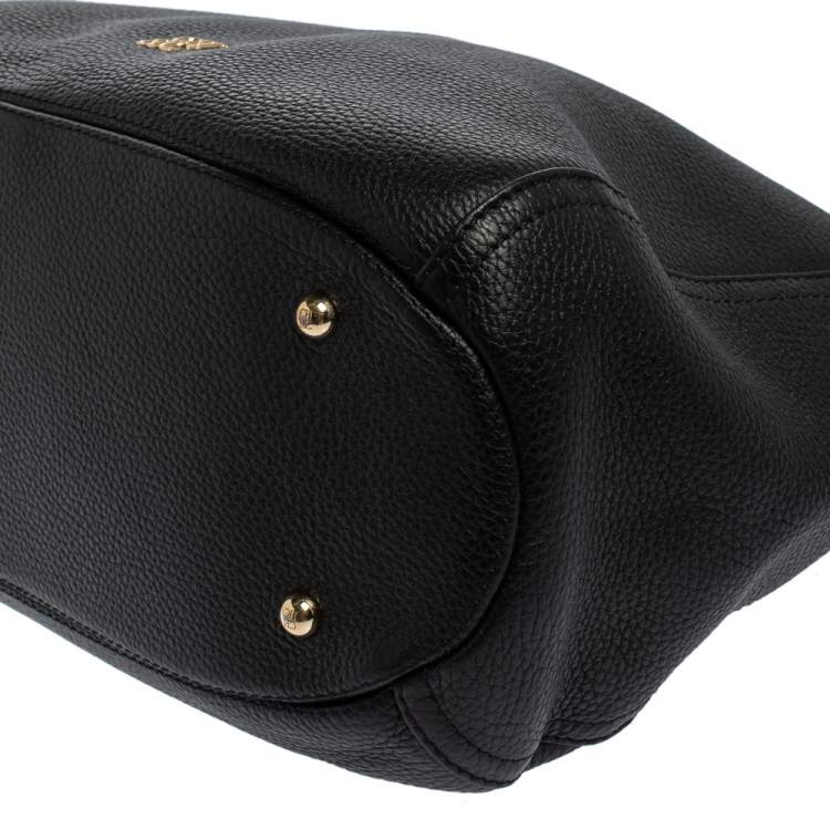 Pre Owned Carolina Herrera Black Pebbled Leather Hobo