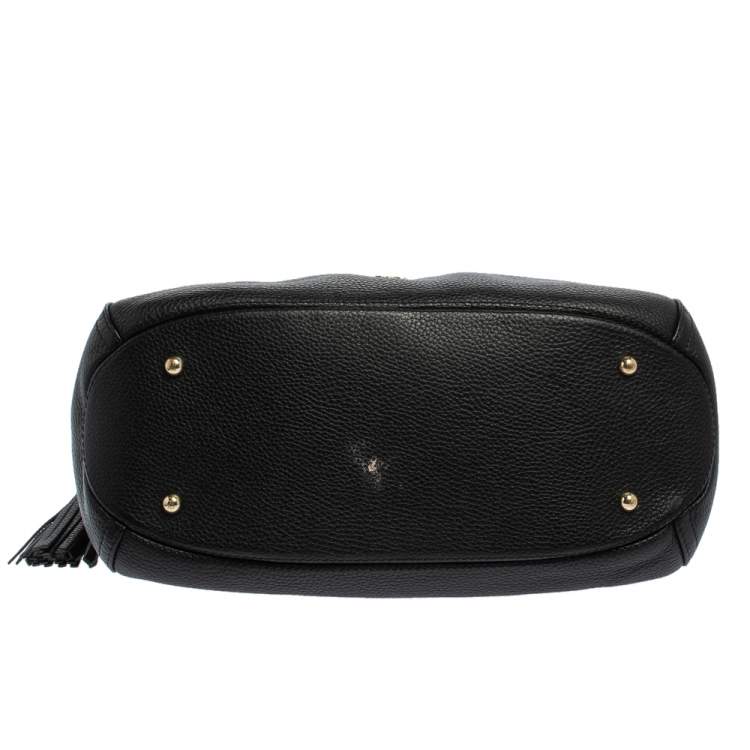 Pre Owned Carolina Herrera Black Pebbled Leather Hobo