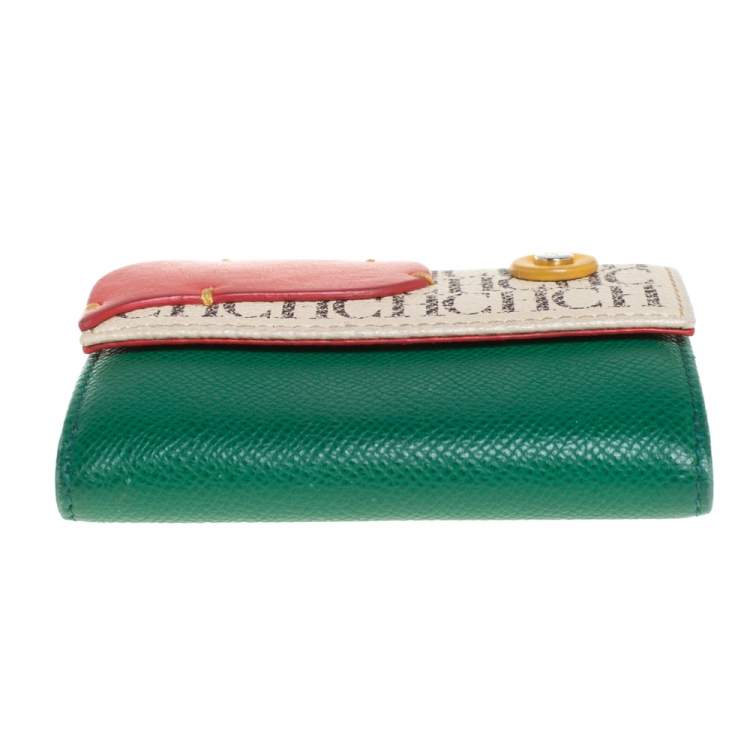 Pre Owned Carolina Herrera Multicolor Monogram Leather Compact Wallet