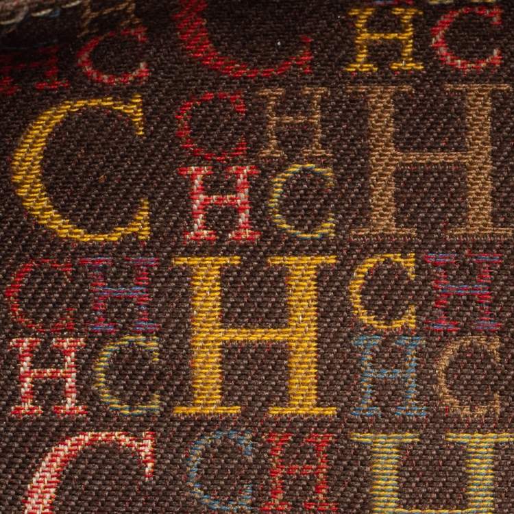 Pre Owned Carolina Herrera Brown Monogram Leather Andy Boston Bag