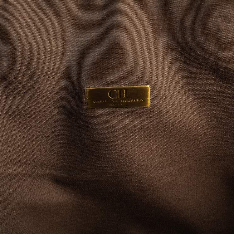 Pre Owned CH Carolina Herrera Brown Monogram Canvas and Leather Shopper Tote