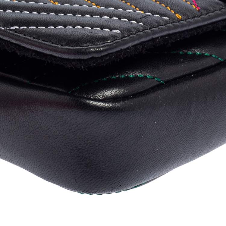 Pre Owned CH Carolina Herrera Black Quilted Leather Small Shoulder Bag