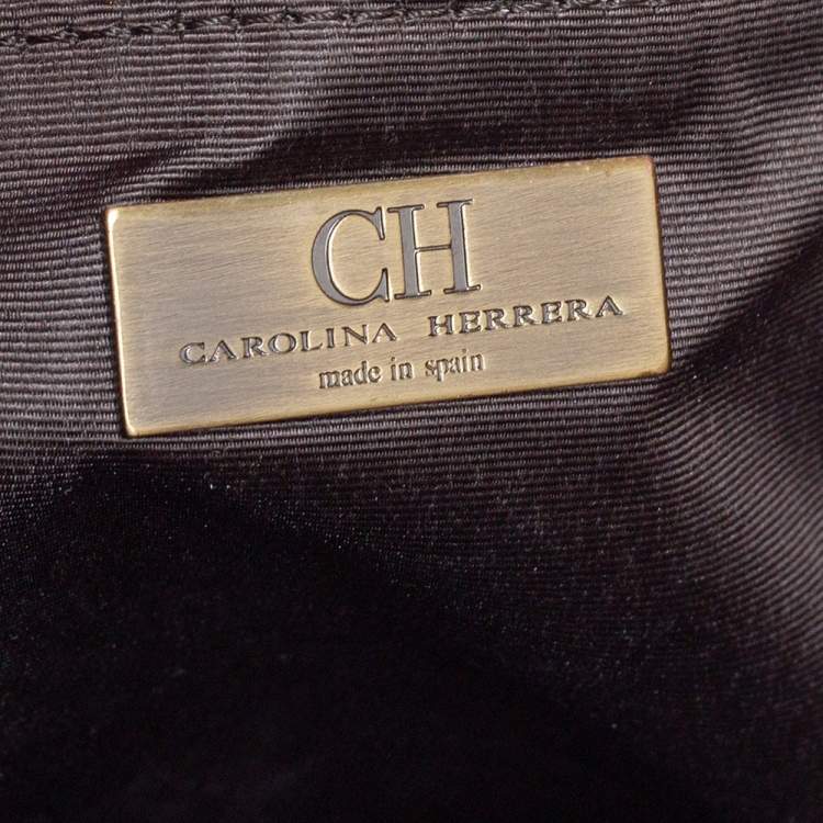 Pre Owned CH Carolina Herrera Multicolor Monogram Canvas and Leather Shopper Tote