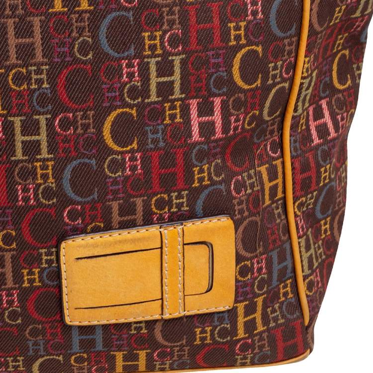 Pre Owned CH Carolina Herrera Multicolor Monogram Canvas and Leather Shopper Tote