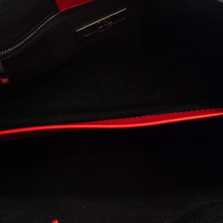 مملوكة مسبقًا CH Carolina Herrera Black Embossed Leather Charm Tote