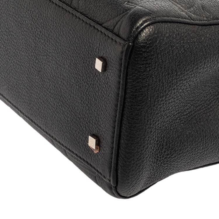 مملوكة مسبقًا CH Carolina Herrera Black Embossed Leather Charm Tote