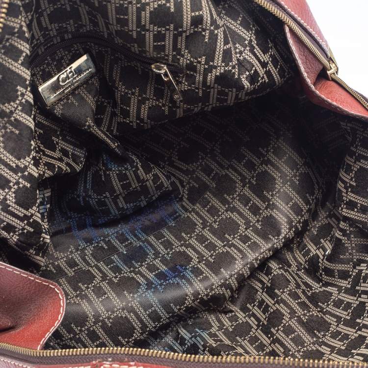 Pre Owned CH Carolina Herrera Red Leather Andy Satchel