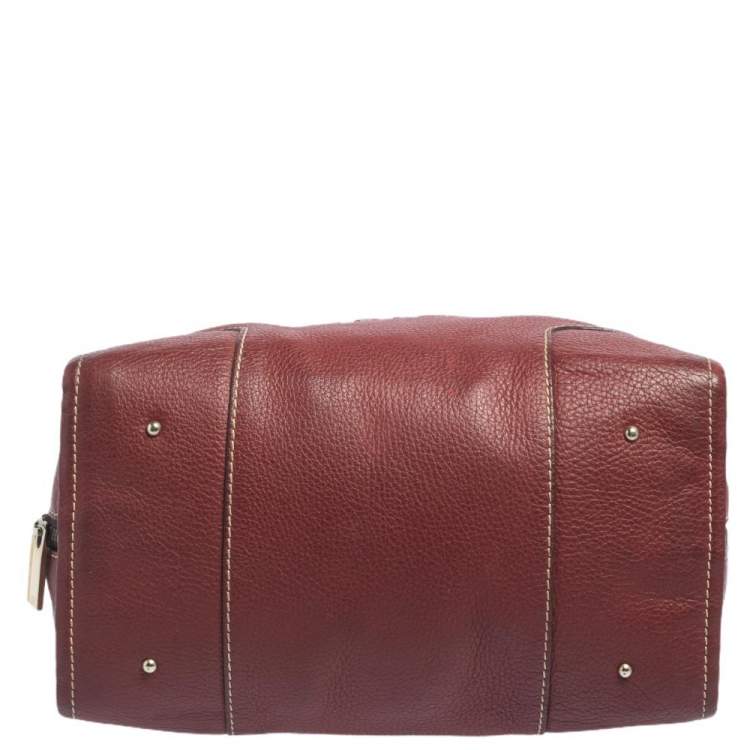 Pre Owned CH Carolina Herrera Red Leather Andy Satchel