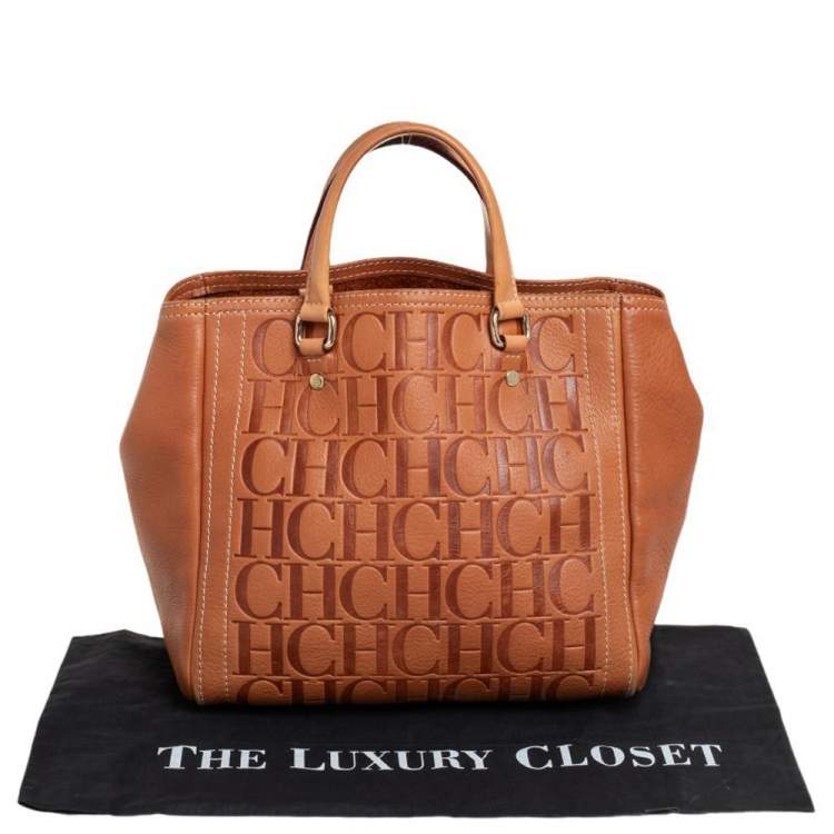 Pre Owned Carolina Herrera Brown Leather Andy Satchel 