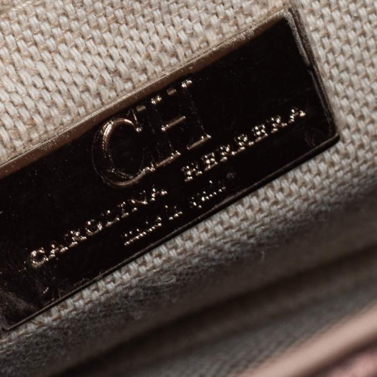 Pre Owned Carolina Herrera Metallic Brown Quilted Leather Flap Convertible Shoulder Bag