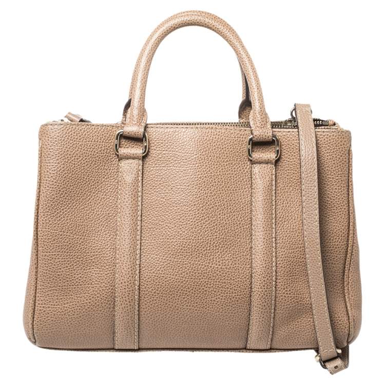 Pre Owned Carolina Herrera Beige Leather Small Matteo Tote