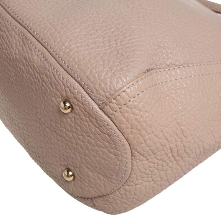 Pre Owned Carolina Herrera Beige Leather Chain Tassel Hobo