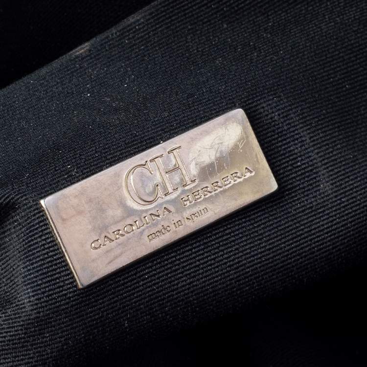 Pre Owned CH Carolina Herrera Black Leather Shoulder Bag