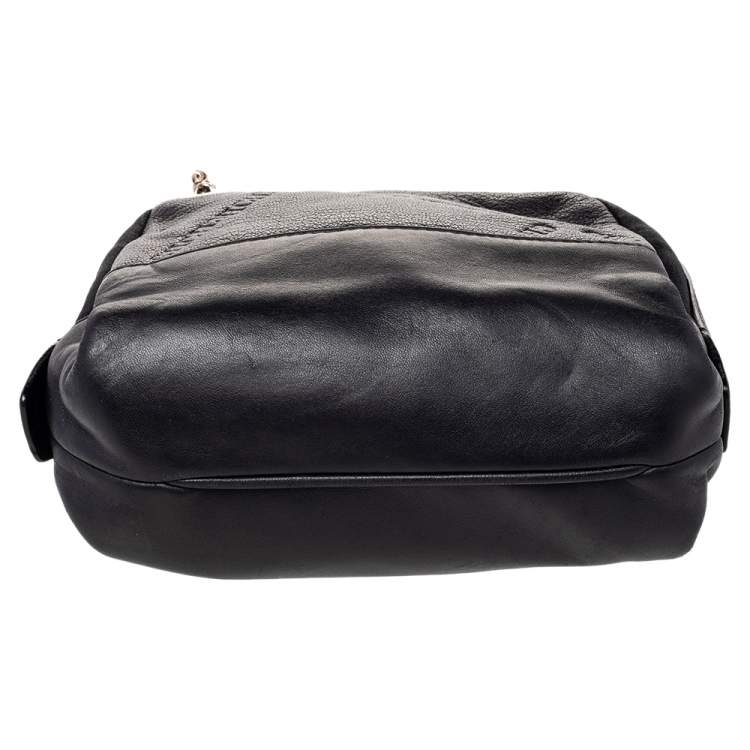 Pre Owned CH Carolina Herrera Black Leather Shoulder Bag