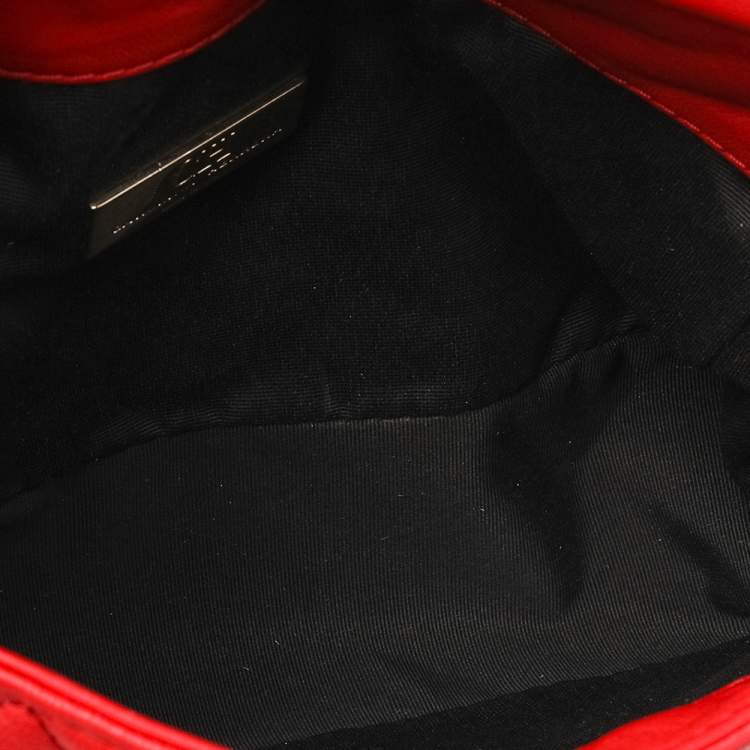 Pre Owned CH Carolina Herrera Red Quilted Leather Flap Crossbody Bag