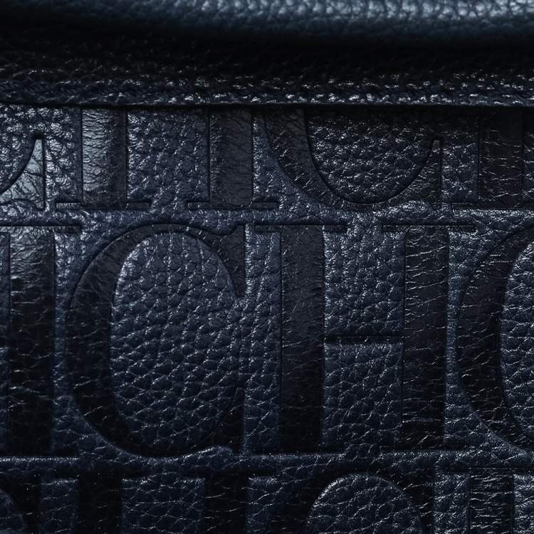 Pre Owned Carolina Herrera Dark Navy Leather Tote