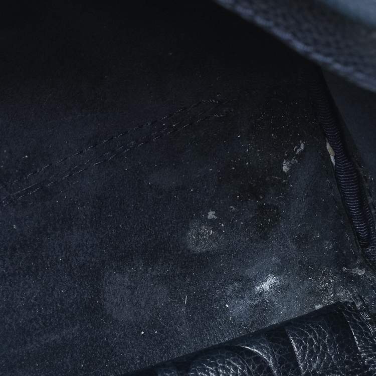 Pre Owned Carolina Herrera Dark Navy Leather Tote