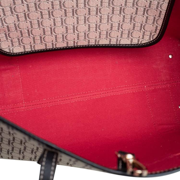 Pre Owned CH Carolina Herrera Multicolor Monogram Canvas and Leather Shopper Tote