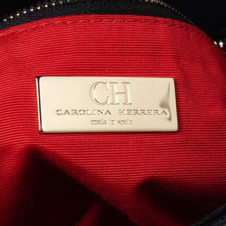 Pre Owned CH Carolina Herrera Black Quilted Leather Flap Chain Shoulder Bag