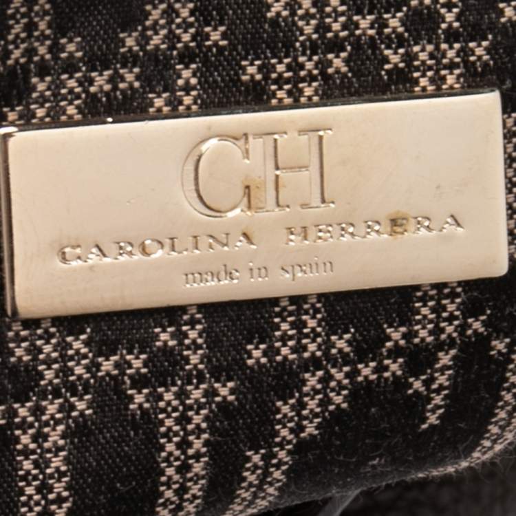 Pre Owned CH Carolina Herrera Brown Pebbled Leather Flap Satchel