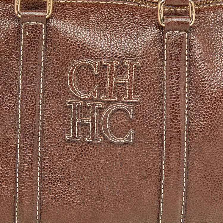 Pre Owned Carolina Herrera Brown Leather Satchel