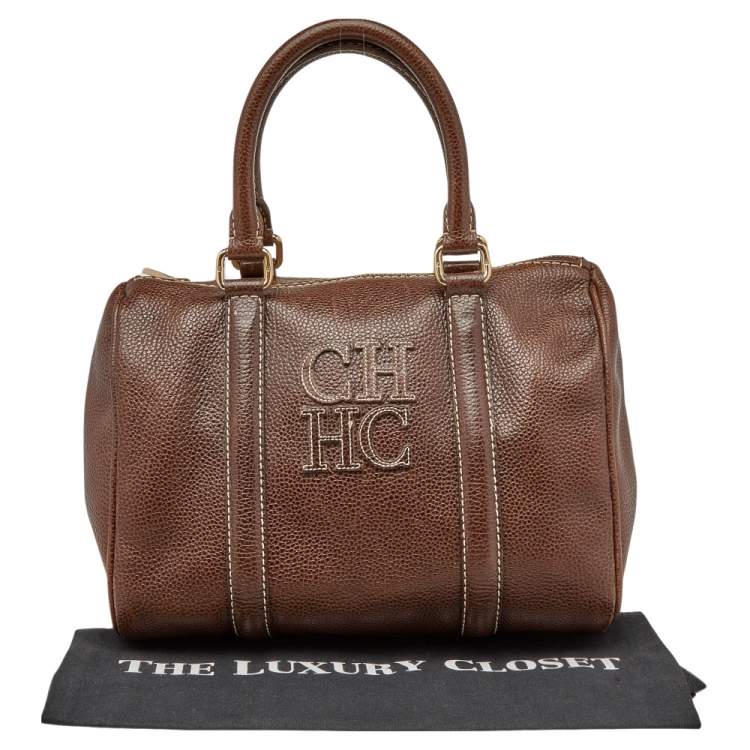 Pre Owned Carolina Herrera Brown Leather Satchel