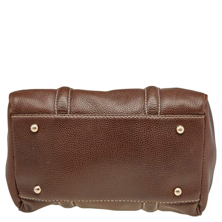 Pre Owned Carolina Herrera Brown Leather Satchel