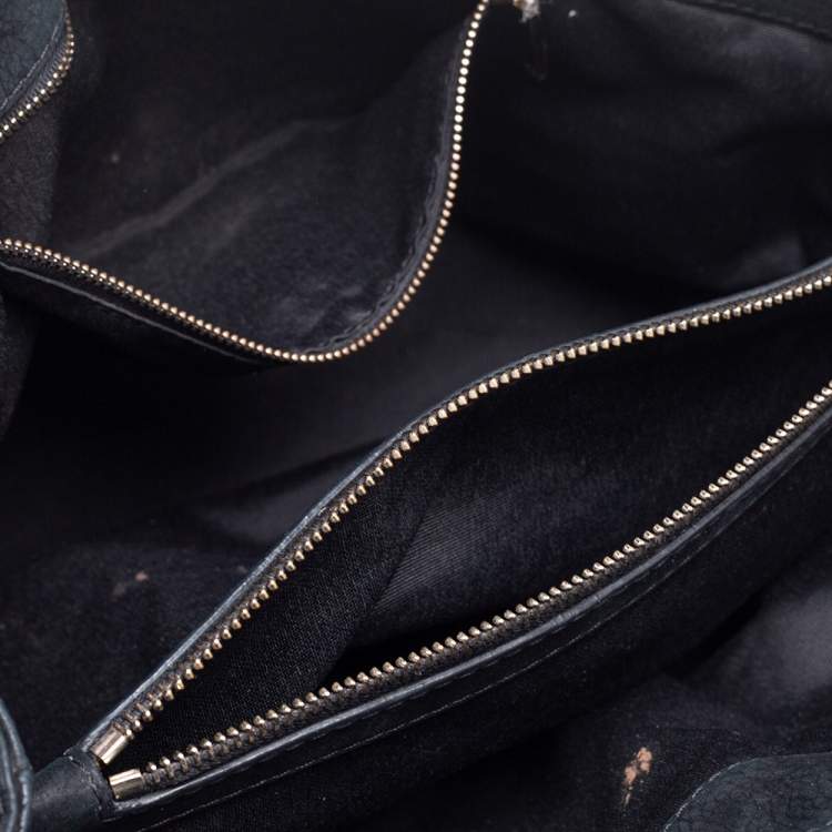 Pre Owned CH Carolina Herrera Black Quilted Nubuck Leather Chain Shopper Tote