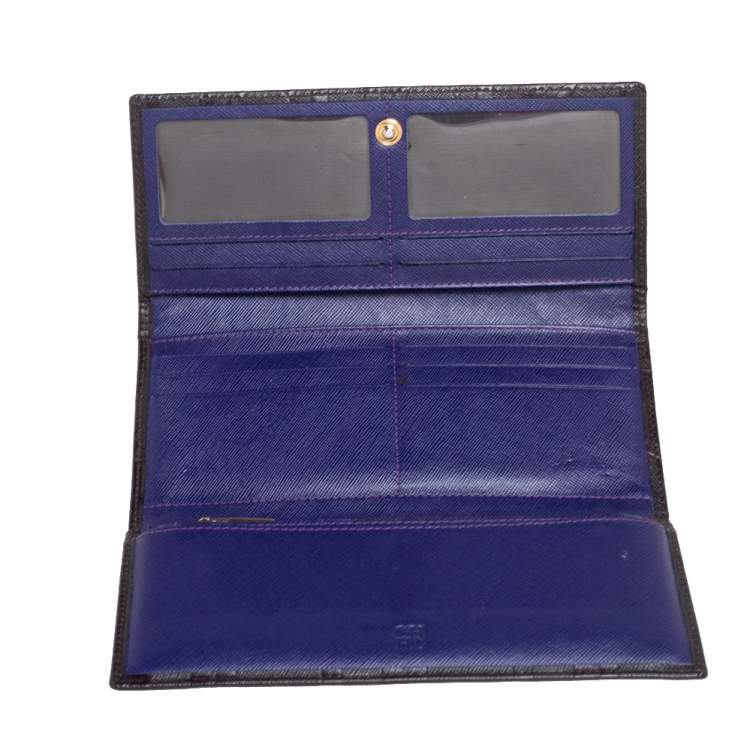 Pre Owned CH Carolina Herrera Monogram Embossed Leather Trifold Wallet 