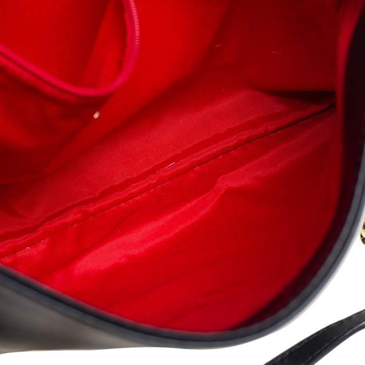 Pre Owned CH Carolina Herrera Black Leather Envelope Shoulder Bag
